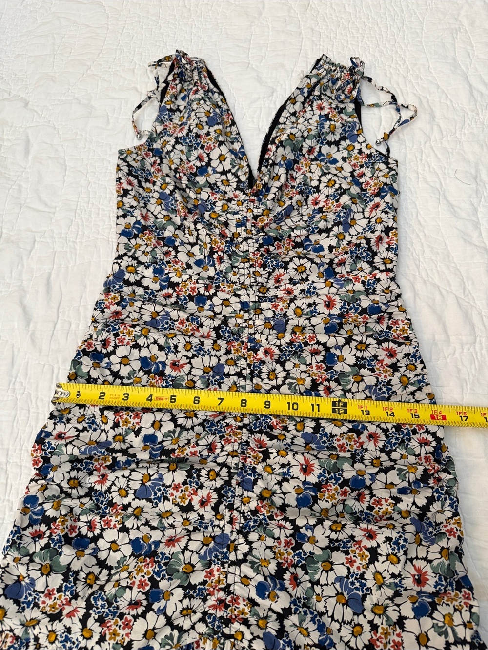 Veronica beard Jackson Floral Ruched Mini dress size 2 - Picture 9 of 14
